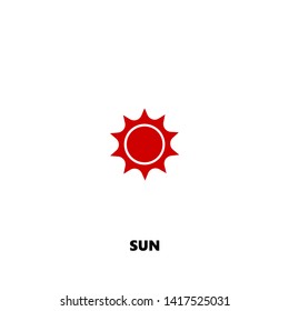 sun icon. sun vector design. sign design. red color