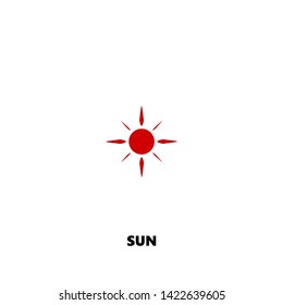 sun icon. sun vector design. sign design. red color