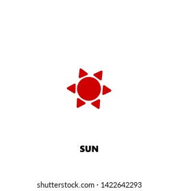 sun icon. sun vector design. sign design. red color