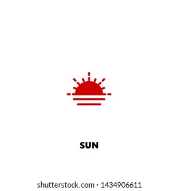 sun icon. sun vector design. sign design. red color