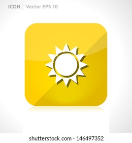 Sun icon | vector design template | color yellow | icon set | abstract with symbol |