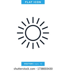 Sun icon vector design template. Editable stroke