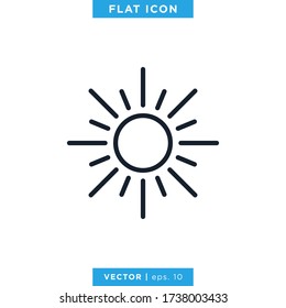 Sun icon vector design template. Editable stroke