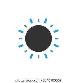 Vector Sun Icon. Icono de color de relleno o glifo