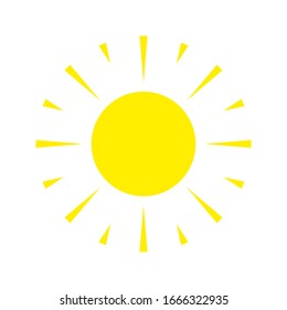 Sun icon vector flat design. on blank background