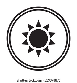   Sun  icon, vector.  Flat design.