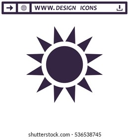 Sun Icon, vector flat design style