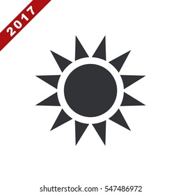 Sun Icon, vector flat design style