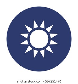 Sun Icon, vector flat design style