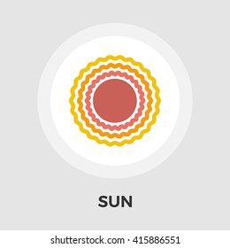 Sun Icon Vector. Flat icon isolated on the white background. Editable EPS file. Vector illustration.