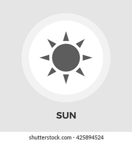 Sun Icon Vector. Flat icon isolated on the white background. Editable EPS file. Vector illustration.