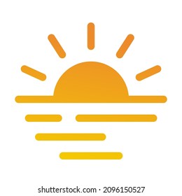 Sun icon, vector flat style, summer style. vector illustration