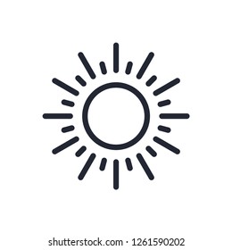 Sun icon vector flat style,summer style