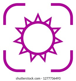 Sun icon vector in focus. White background