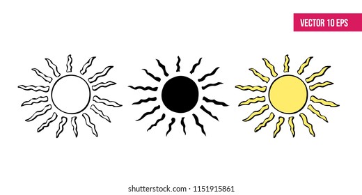 Sun icon. Vector illustration
