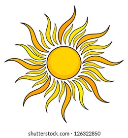 Sun icon. Vector illustration