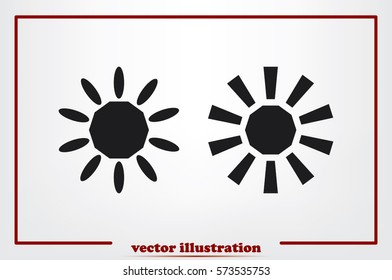 Sun icon vector illustration.