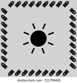 Sun icon, vector illustration