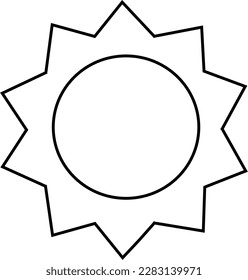 sun icon. Vector illustration. Black and white sun. element.