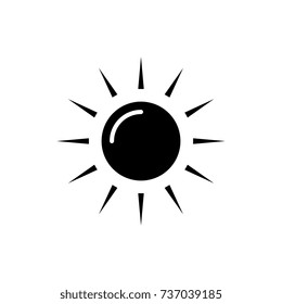 sun icon, vector illustration, black sign on isolated background