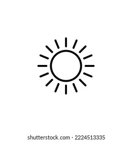Ilustración vectorial de icono Sun. Signo y símbolo de brillo.
