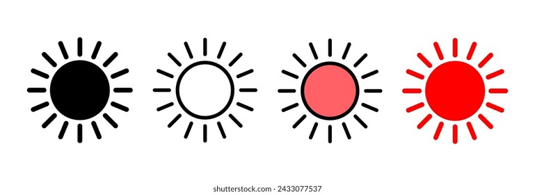 Vektor-Illustration für Sonnensymbol. Helligkeitszeichen und -symbol
