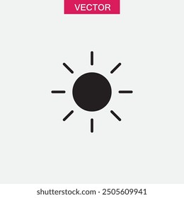 Sun icon vector illustration. Brightness sign vector flat trendy style illustration for web and app on white background..eps