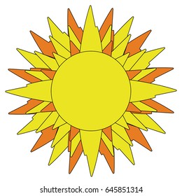 Sun icon. Vector illustration of a cartoon sun.