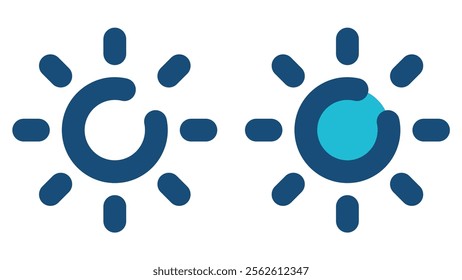 Sun icon. Vector illustration element