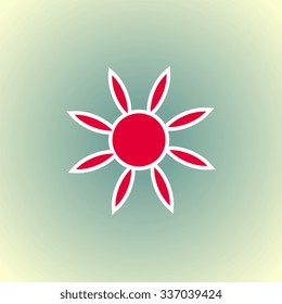sun icon, vector illustration. Flat icon