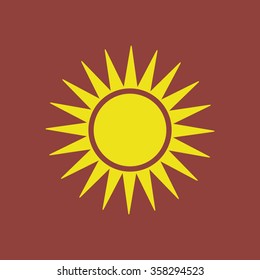   sun  icon, vector illustration. Flat design  
