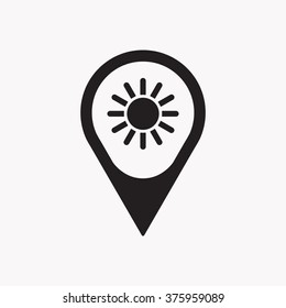   sun  icon, vector illustration. Flat design  