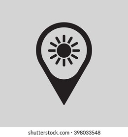  sun  icon, vector illustration. Flat design style