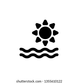 Sun Icon Vector Illustration in Glyph Style for Any Purpose
