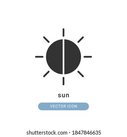 sun icon vector illustration. sun icon glyph design.
