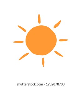 Sun Icon vector illustration hand drawn kids cartoon style