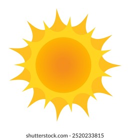 Ilustración vectorial del icono del sol aislada en blanco