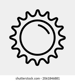 Sun icon vector illustration in line style about summer, use for website mobile app presentation