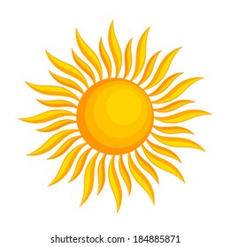 Sun icon. Vector illustration on white background 