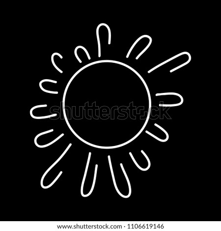 Sun icon vector illustration on black background