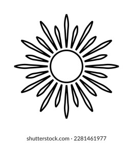 Sun icon vector. Sun illustration sign. Sun symbol or logo.