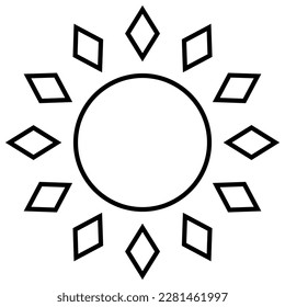 Vector de icono Sun. Signo de ilustración de Sun. Símbolo o logotipo del sol.