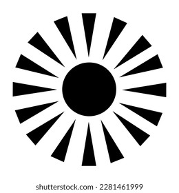 Sun-Icon-Vektorgrafik. Sonnenbildzeichen. Sonnensymbol oder -logo.