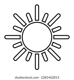 Sun icon vector. Sun illustration sign. Sun symbol or logo.