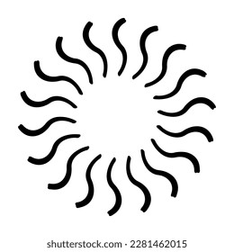 Sun-Icon-Vektorgrafik. Sonnenbildzeichen. Sonnensymbol oder -logo.
