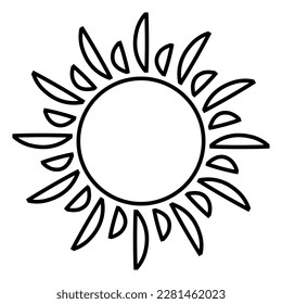 Sun icon vector. Sun illustration sign. Sun symbol or logo.