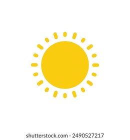 Sun icon vector. Sun illustration, vector sign for hot weather or high temperature air. On a blank background and can be edited again.	