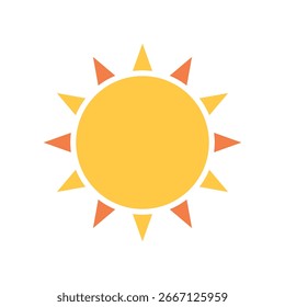 Sun icon, Sun vector illustration, simple colorful sun icon, isolated on white background