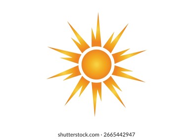 Icono del sol, Ilustración vectorial del sol, estrella, icono de la luz del sol.