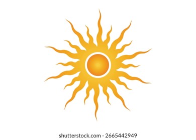 ícone do sol, ilustração do vetor do sol, estrela, ícone da luz do sol.